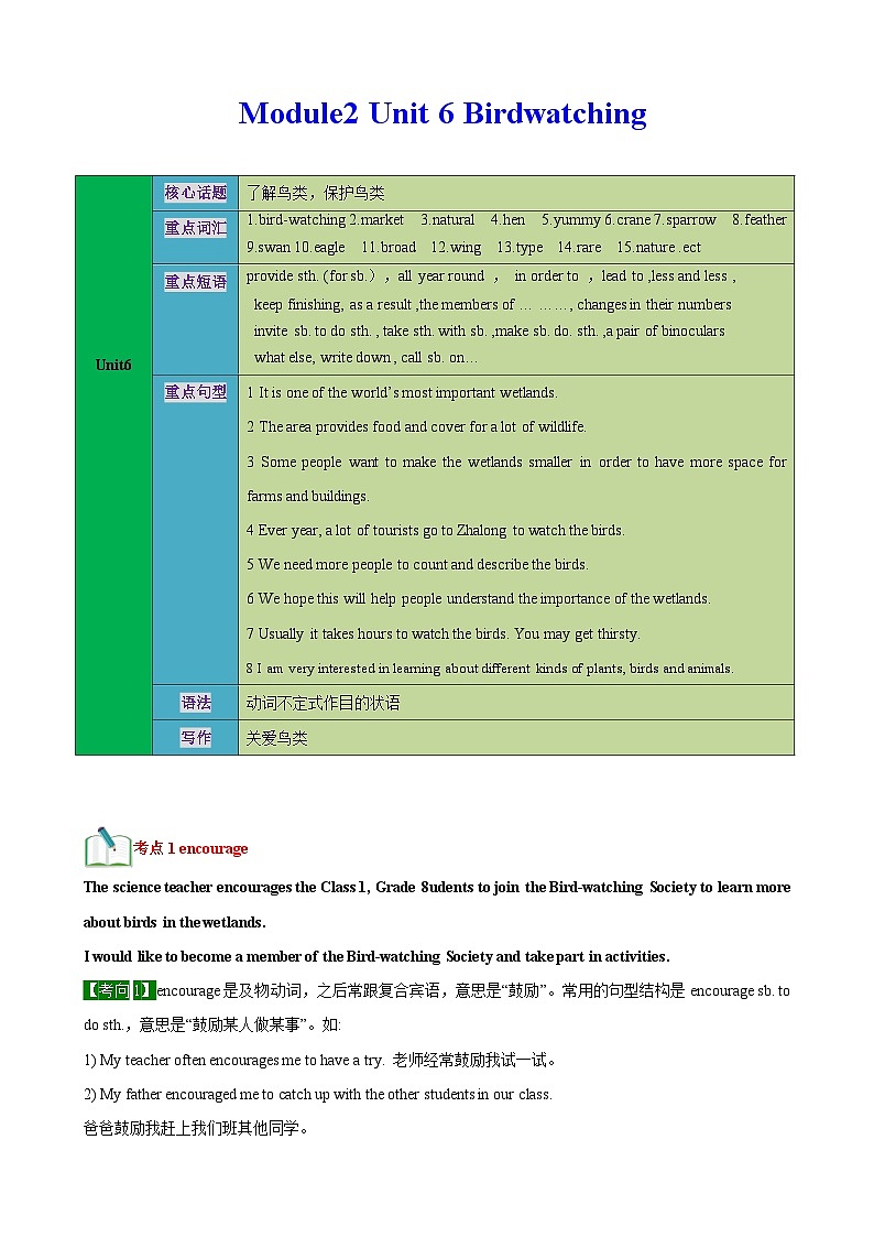 【期中单元考点讲练】（牛津译林版） 2023-2024学年八年级上册英语Unit6考点讲练试卷01