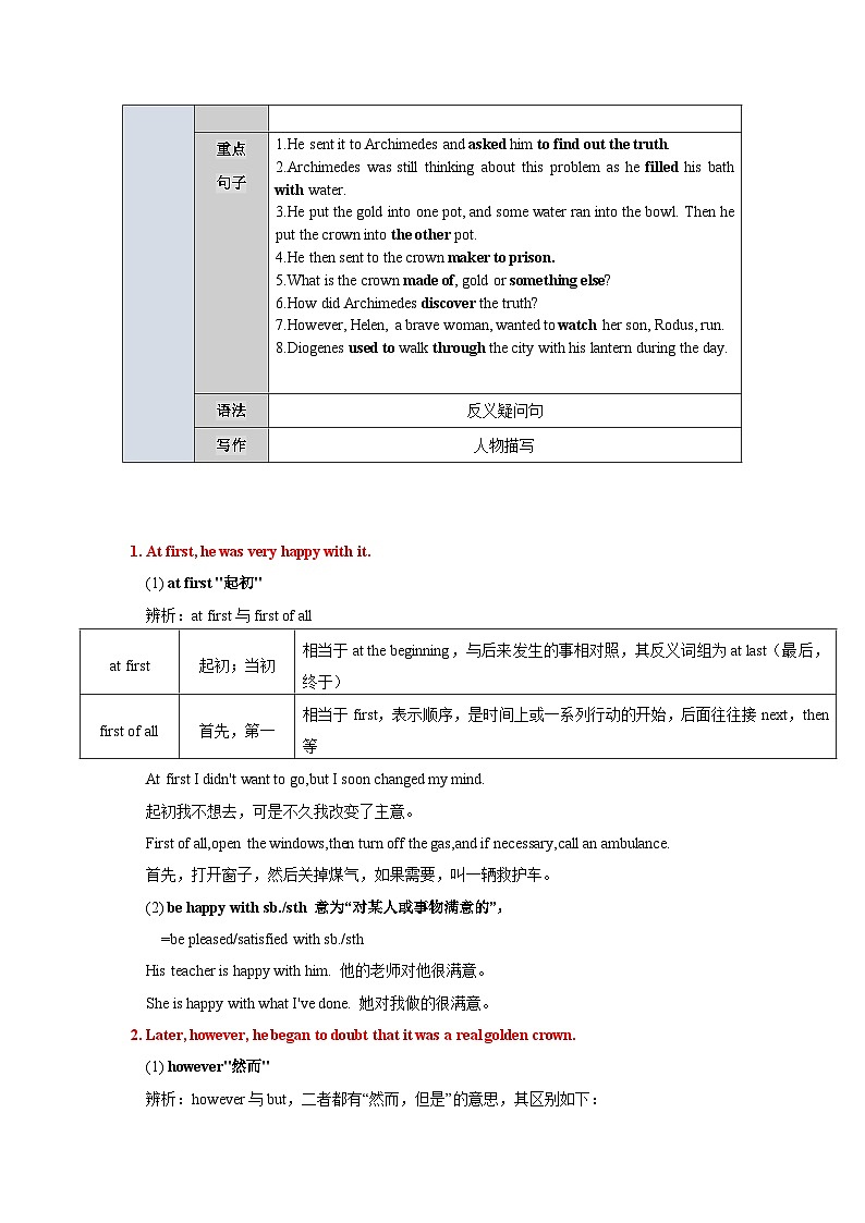 【期中单元考点讲义】（牛津沪教版） 2023-2024学年九年级英语上册Unit1 Wise men in history考点讲义第2页