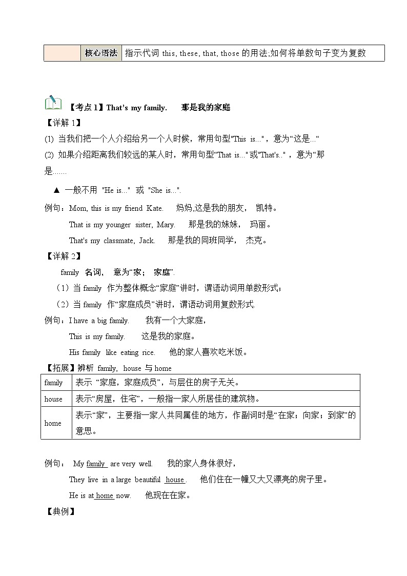 【期中单元考点讲义】（人教版） 2023-2024学年七年级英语上册 Unit 203