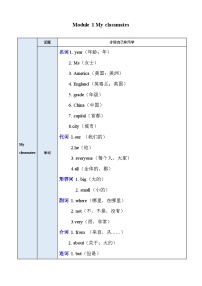 【期中单元考点讲义】（外研版）2023-2024学七年级英语上册 英语单元速记巧练Module 1 My classmates 单元考点讲义