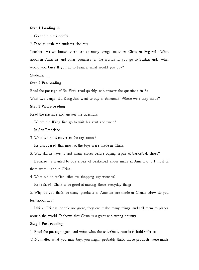 Unit 5 What are the shirts made of_ Section A 3 (3a-4c)教案 人教版英语九年级全册第2页
