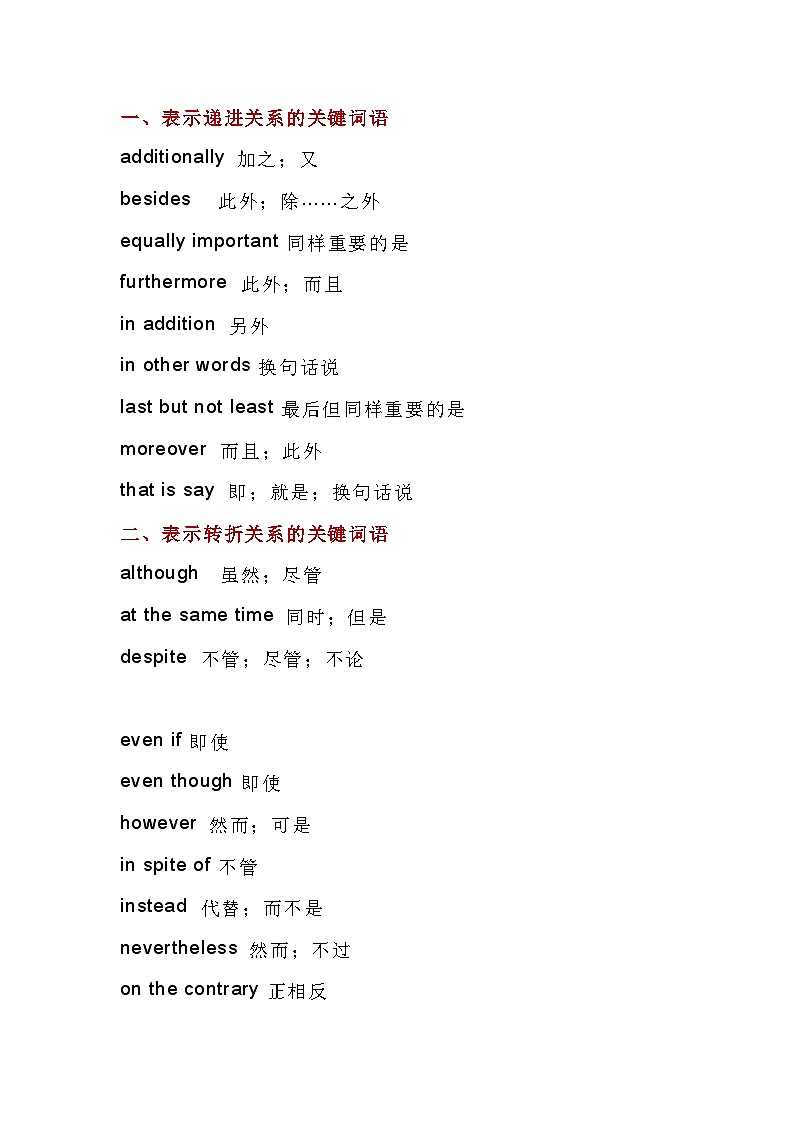 初中复习资料：英语作文必背加分词汇第1页