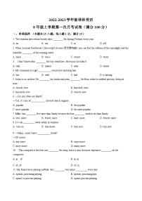 南京29中2022-2023八年级上学期第一次月考英语试卷及答案