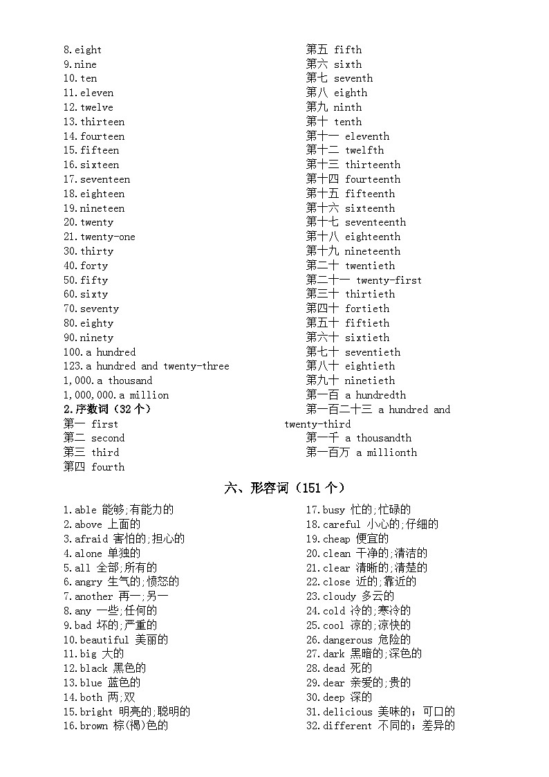 初中英语2024届中考词汇分类汇总（共九大类）第3页