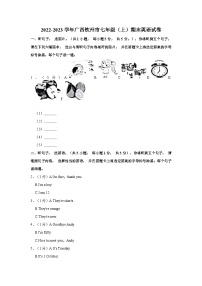 2022-2023学年广西钦州市七年级上学期期末英语试卷（含解析）