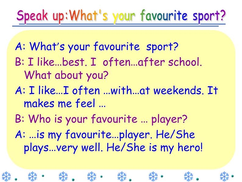 牛津译林版初中英语七年级上册 Unit 2 Let's play sports!  Revision  课件08