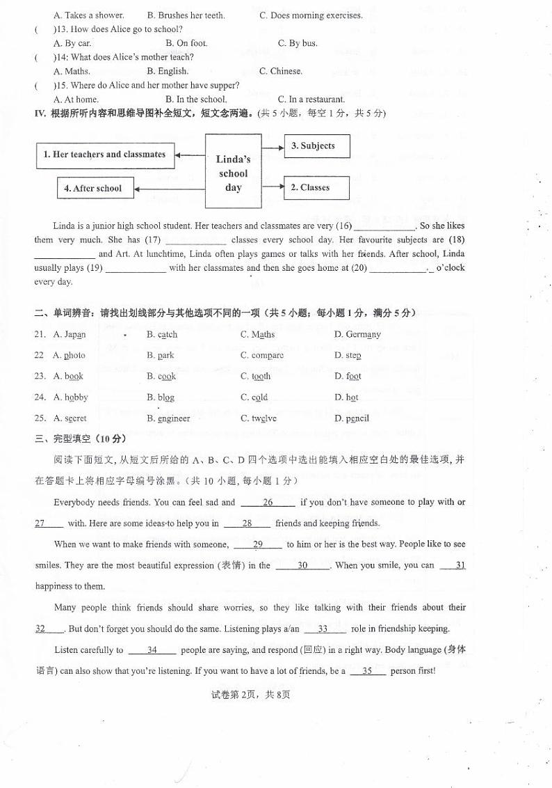 广东省深圳市龙华区民治中学教育集团2023-2024学年七年级上学期10月月考英语试题02