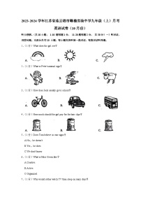 江苏省连云港市赣榆实验中学2023-2024学年九年级上学期（10月份）月考英语试卷