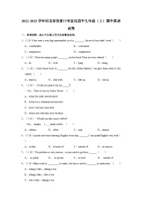 2022-2023学年河北省张家口市宣化第四中学九年级上学期期中英语试卷（含答案解析）