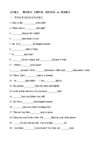 七上 人称代词、物主代词、be动词期中复习