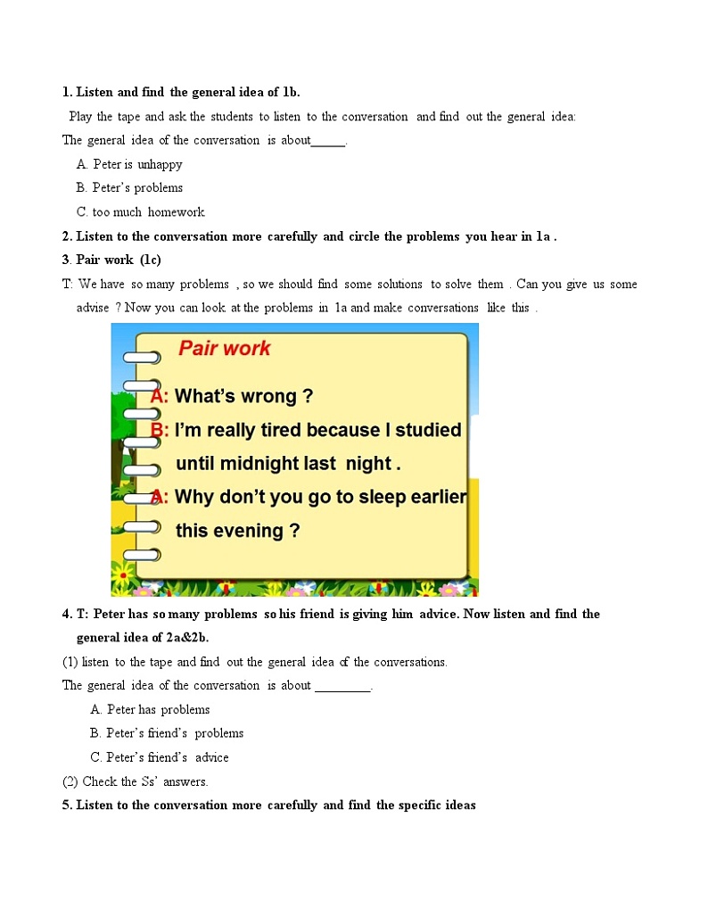 人教新目标(Go for it)版八年级下册 Unit4_SectionA（1a-2d）教案03