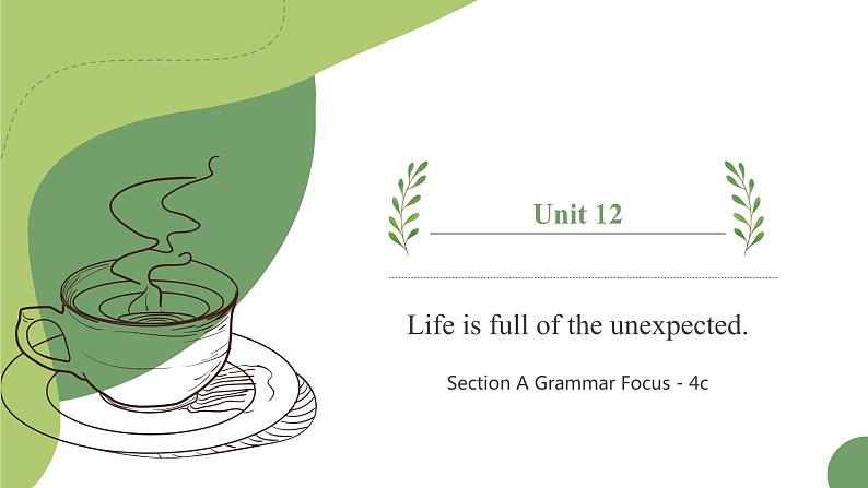 【核心素养目标】人教版初中英语九年级全册 Unit 12 Life is full of the unexpected Section A Grammar-4c课件+教案+同步练习（含反思和答案）01