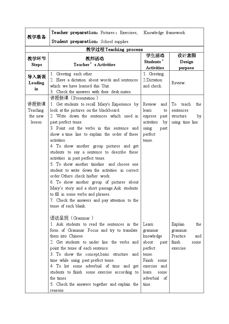【核心素养目标】人教版初中英语九年级全册 Unit 12 Life is full of the unexpected Section A Grammar-4c课件+教案+同步练习（含反思和答案）02