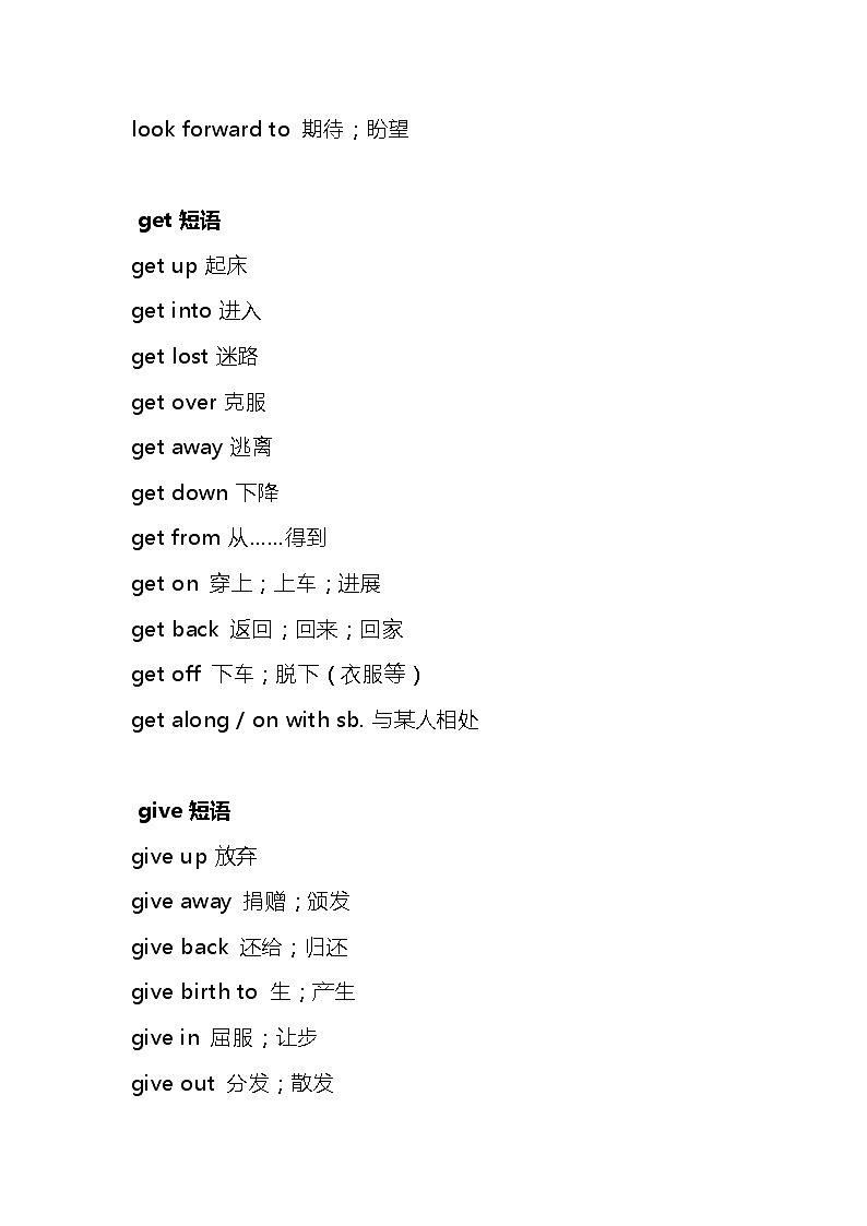 初中英语易混动词短语第2页