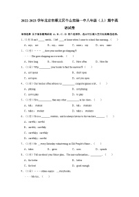 2022-2023学年北京市顺义区牛山实验一中八年级上学期期中英语试卷（含答案解析）