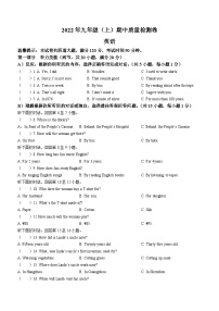 湖南省邵阳市邵东市城区中学联考2022-2023学年九年级上学期期中考试英语试题