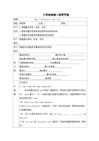 人教新目标 (Go for it) 版八年级上册Section A学案