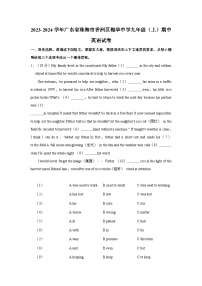 广东省珠海市香洲区梅华中学2023-2024学年九年级上学期期中英语试卷（含答案解析）