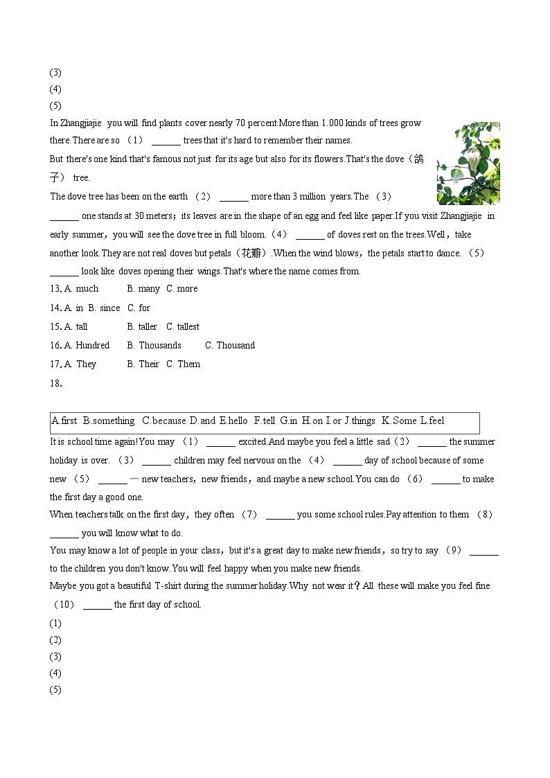 2022-2023学年吉林省松原市前郭县三校八年级（下）期末英语试卷（含答案解析）第3页