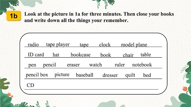 人教新目标版英语七年级上册  Unit 4 Where’s my schoolbag Section B（1a-1e）课件第4页