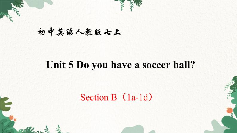 人教新目标版英语七年级上册 Section B（1a-1d） Unit 5 Do you have a soccer ball课件01