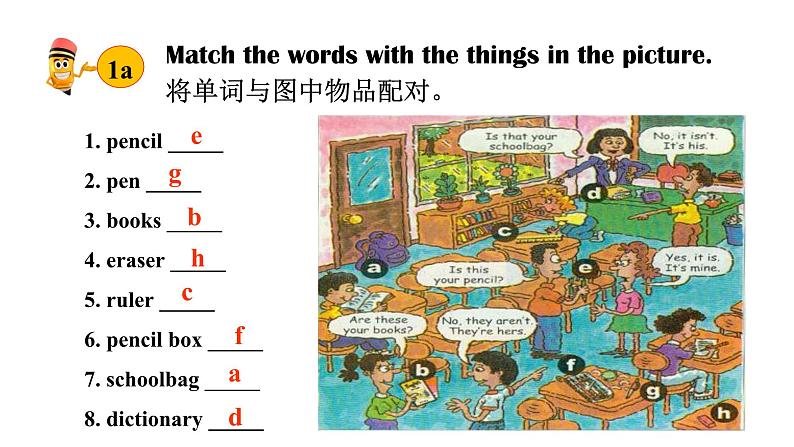 人教新目标版英语七年级上册 Unit 3 Is this your pencil-Section A 1a-2d课件第2页