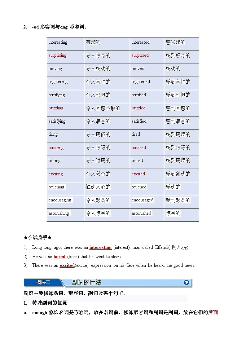 【语法】备战2024年中考英语语法培优生笔记综合练Chapter 5 形容词和副词 笔记综合练（全国通用）03