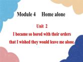 外研版英语九年级上册Unit 2I became so bored with their orders that I wished they would leave me alone.Module 4 Home alone课件PPT