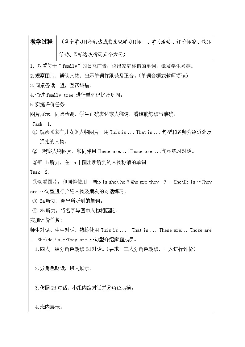 Unit 2 Section A(1a-2d) 教学设计   人教版七年级英语上册第2页