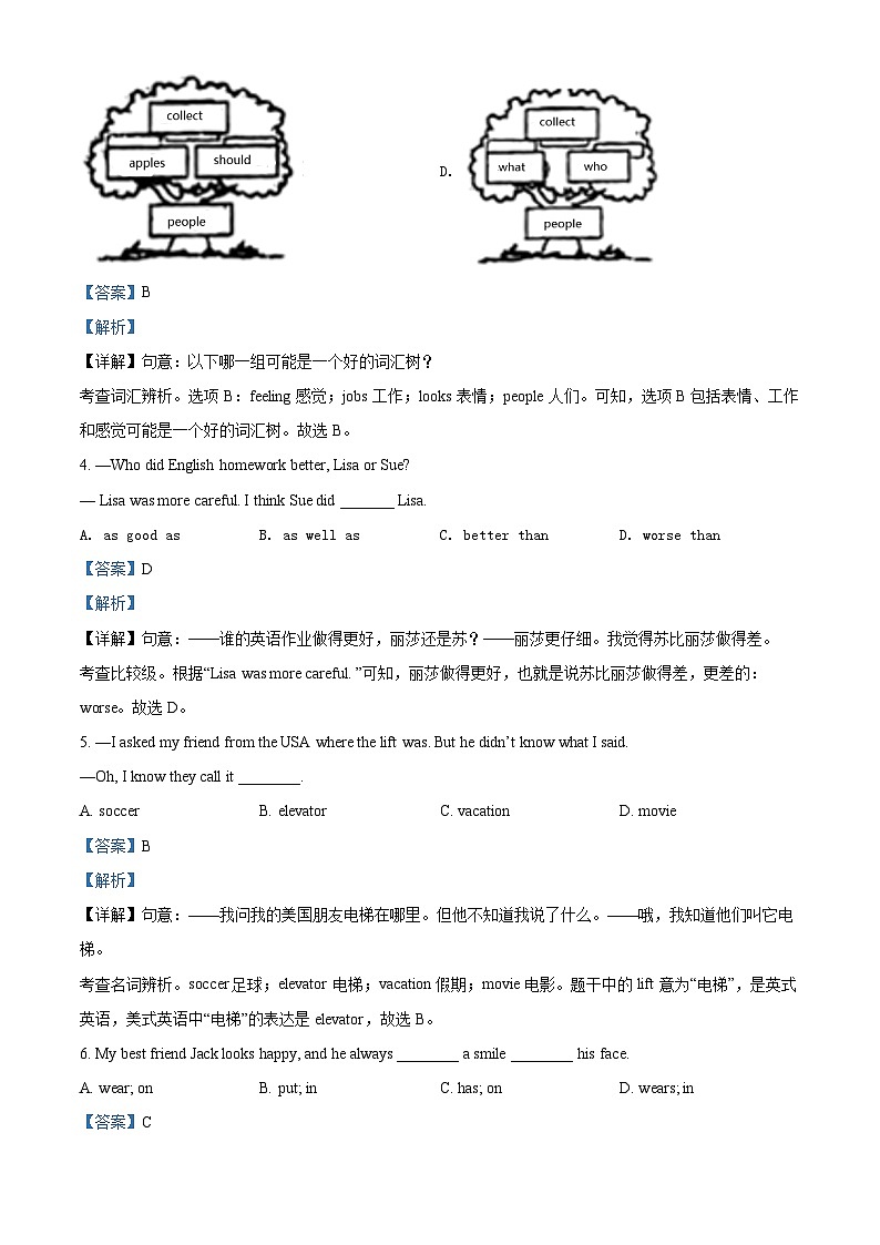 精品解析：江苏省南京市钟英中学2021-2022学年八年级上学期期中英语试题02