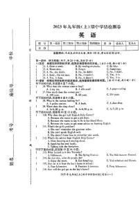 湖南省邵阳市2023-2024学年九年级上学期11月期中英语试题