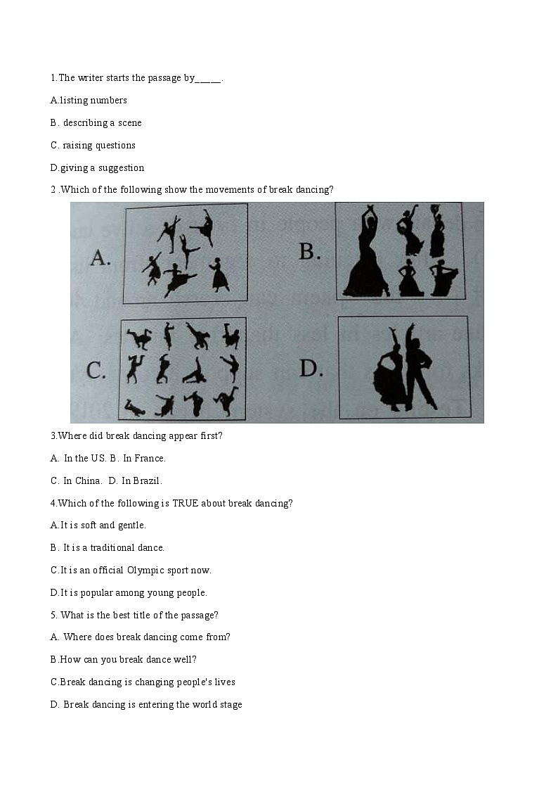 中考英语二轮复习阅读理解专练02 霹雳舞、世界上最高的雪糕棒塔、西班牙“最丑番茄”（含解析）第2页