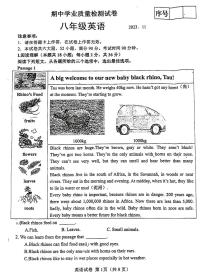 辽宁省大连市金州区2023-2024学年八年级上学期11月期中英语试题