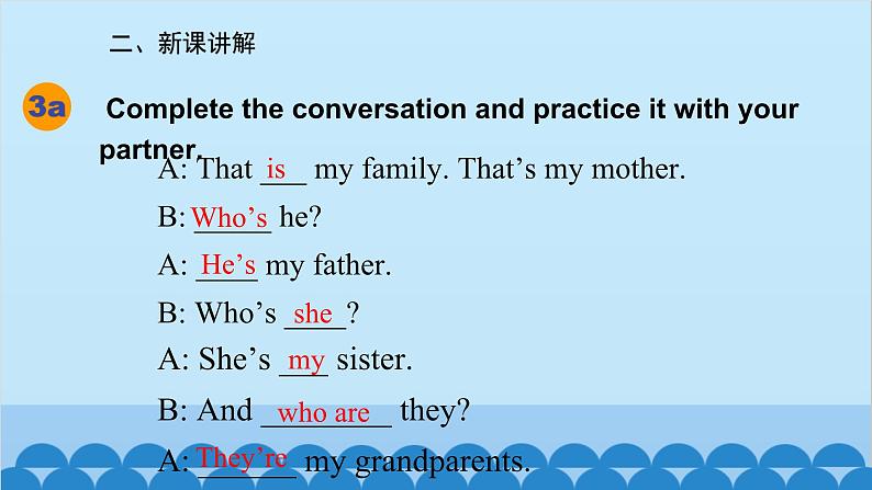 人教新目标版英语七年级上册 Unit 2 This is my sister.Section A (Grammar-3c)课件04