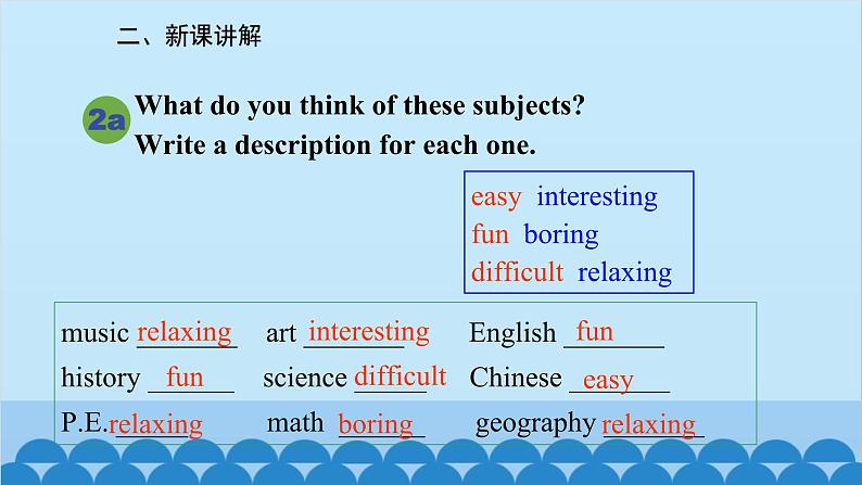 人教新目标版英语七年级上册 Unit 9 My favorite subject is science.Section B (2a-Self Check)课件第3页