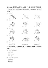 福建省泉州市南安市2023-2024学年七年级上学期期中英语试卷