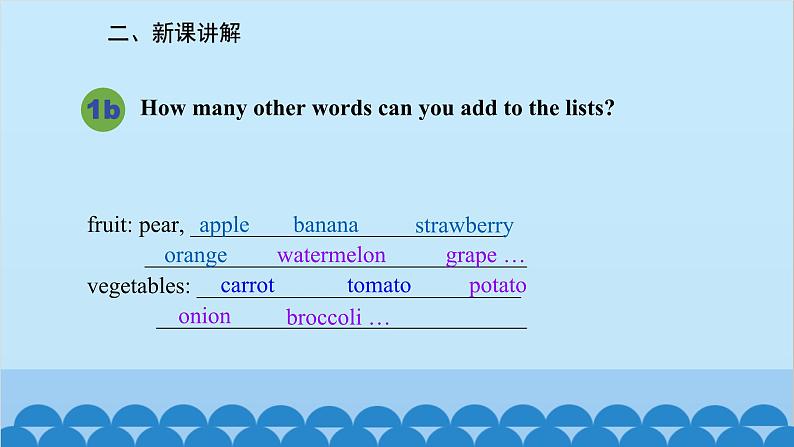 人教新目标版英语七年级上册 Unit 6 Do you like bananas-Section B (1a-1e)课件04