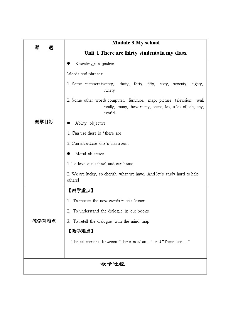 外研版英语七年级上册 Starter Module 3 Unit 1教案01