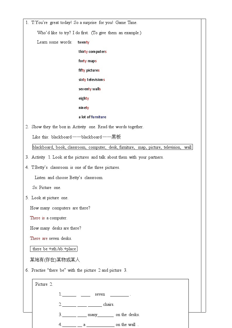 外研版英语七年级上册 Starter Module 3 Unit 1教案03