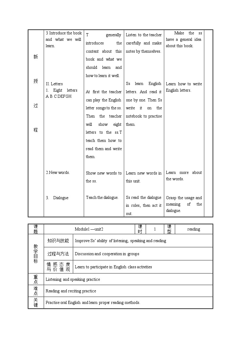 外研版英语七年级上册 Module 1 Unit 3教案02