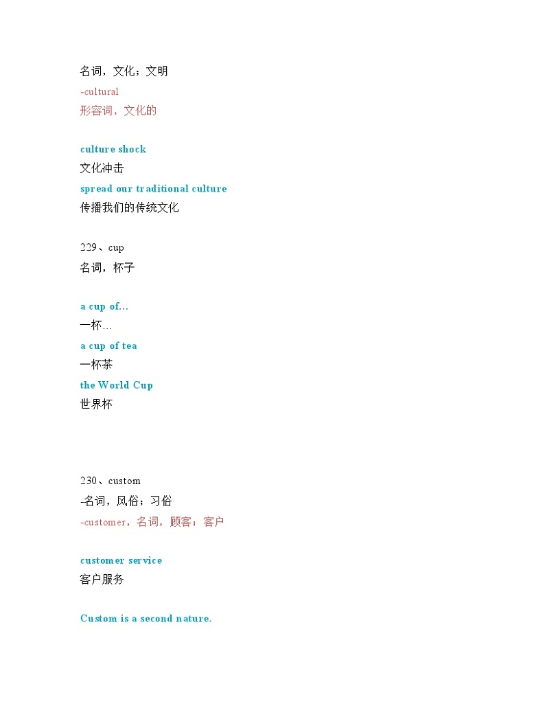 中考英语必考单词一轮复习 知识点讲解（221-270词讲义）（全国通用）第3页