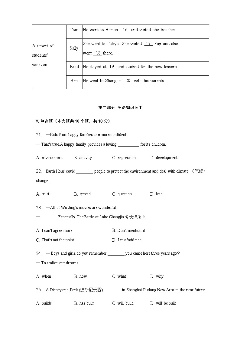 安徽省滁州市定远县民族中学2023年中考一模英语试题03