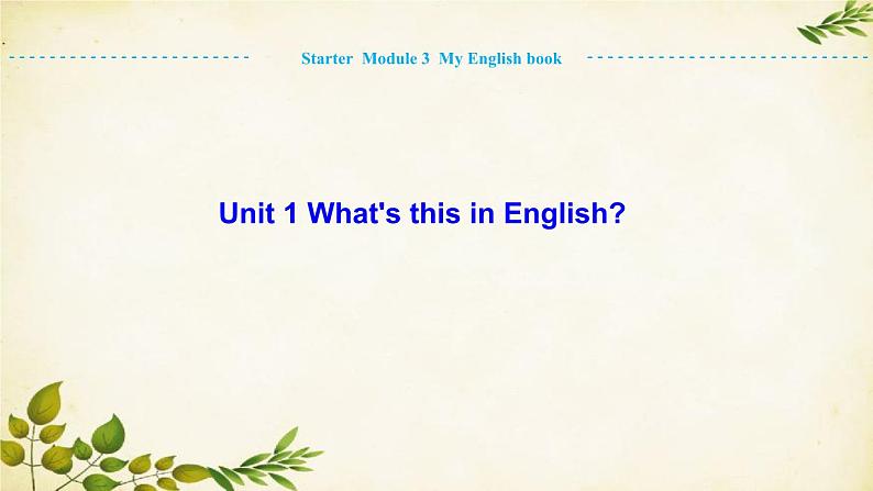 外研版英语七年级上册 Unit 1What 's this in EnglishStarter  Module 3 My English book课件第1页