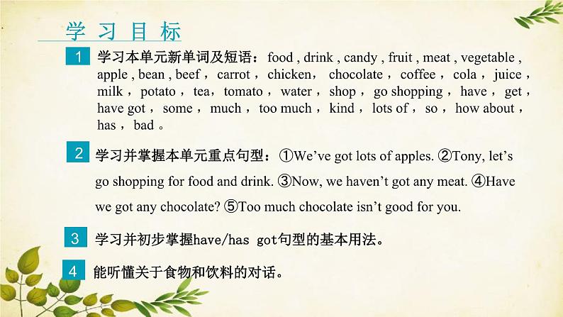 外研版英语七年级上册 Unit 1We 've got lots of apples. Module 4 Healthy food课件第2页