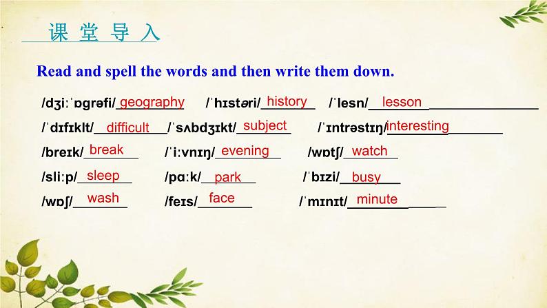 外研版英语七年级上册 Unit3 Language in use Module 5 My school day课件03