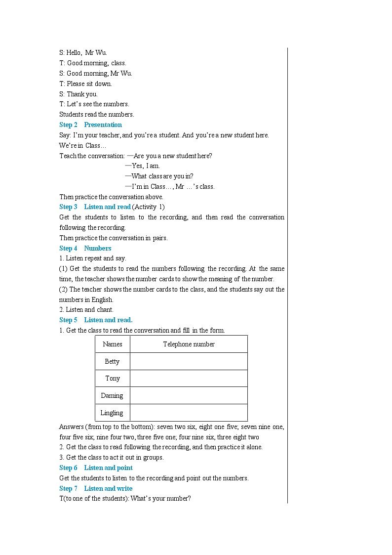外研版英语七年级上册 Starter Module 2 Unit 2教案02