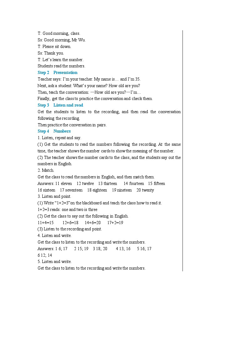 外研版英语七年级上册 Starter Module 2 Unit 3教案02