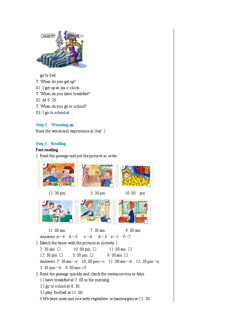 外研版英语七年级上册 Module 5 Unit 2教案03