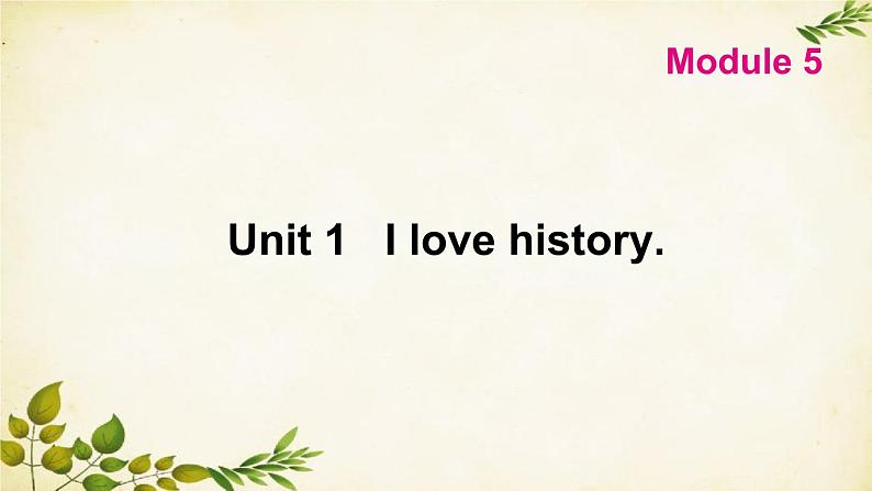 外研版英语七年级上册 Unit 1Ilove history. Module5课件01