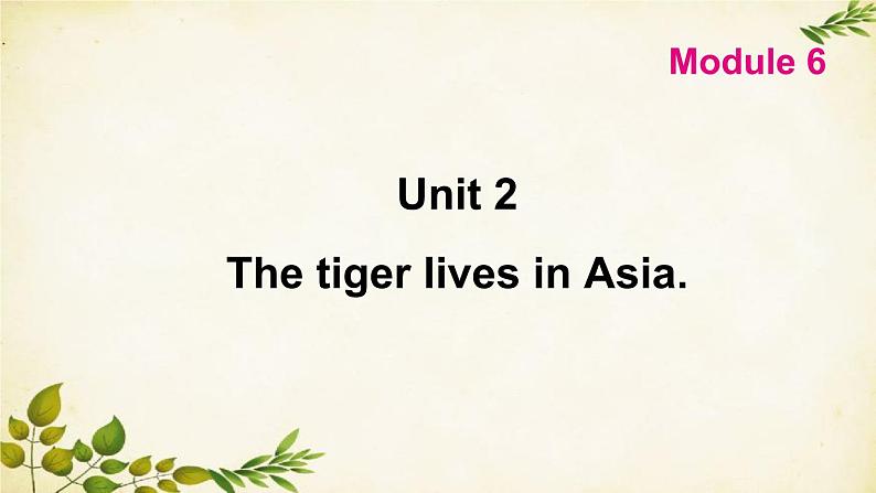 外研版英语七年级上册 Unit 2The tiger lives in Asia. Module6课件01